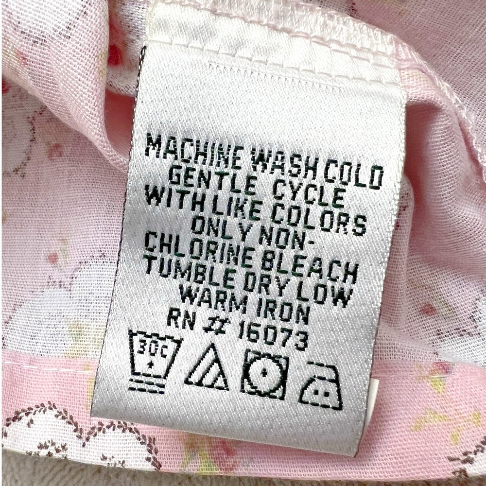 Laura Ashley Floral Cami Women XL Pink Lace Trim Coquette Cotagecore Pastel NWT - Picture 7 of 7